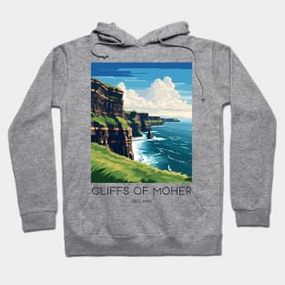 A Pop Art Travel Print of the Cliffs of Moher - The Burren - Ireland Hoodie